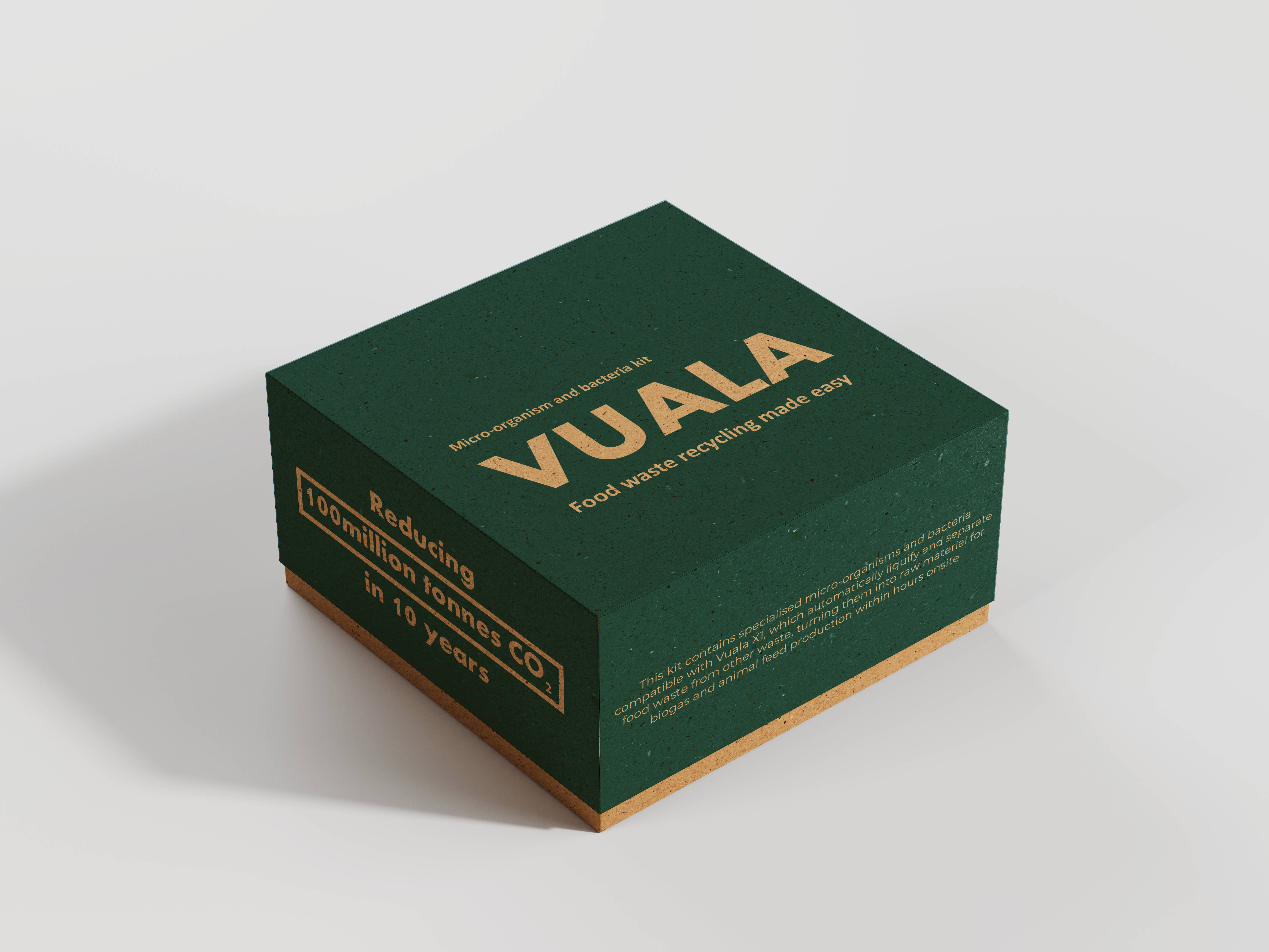 A box with Vuala's logo on the cover